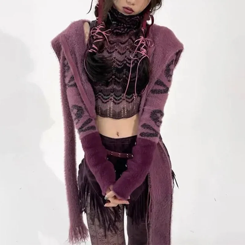 Purple Cotton Blend Womens Sweater Size S, M, L