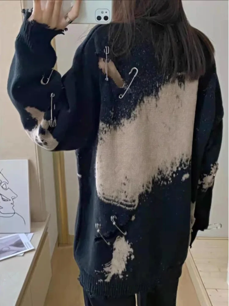 Gothic Black Pullover Womens Top