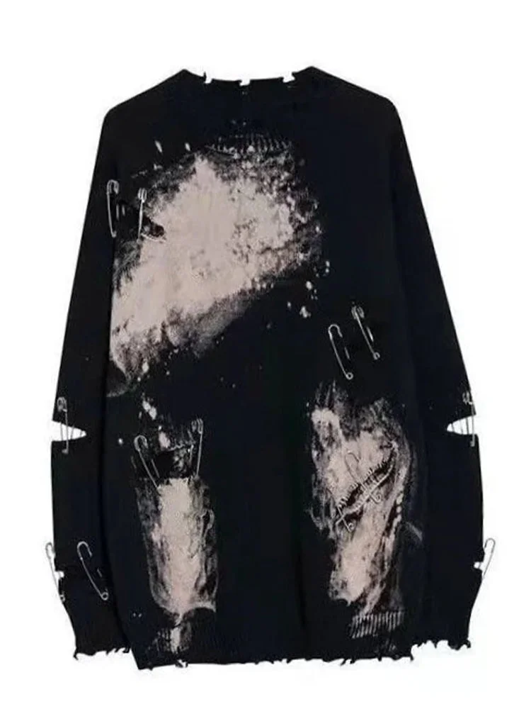 Gothic Black Pullover Womens Top