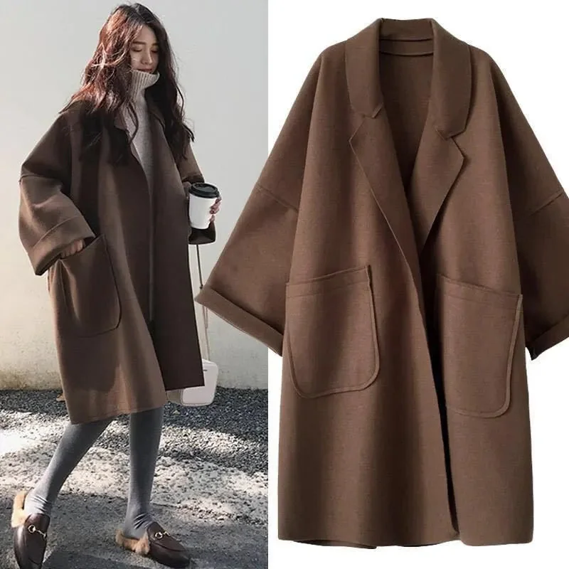 Classic Woolen Trench Jacket for Women