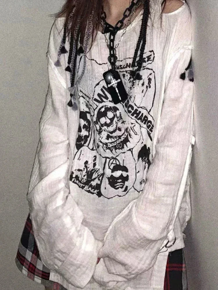 White Premium Cotton Long Sleeve Top for Women