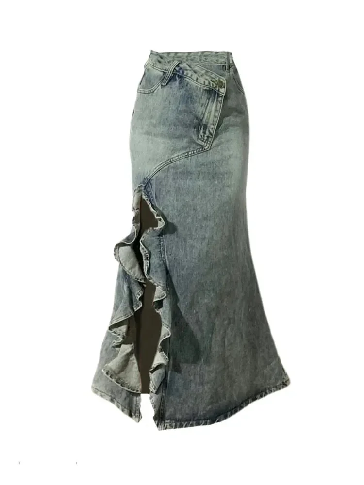 Blue Denim Skirt | Premium Cotton Blend Womens Skirt