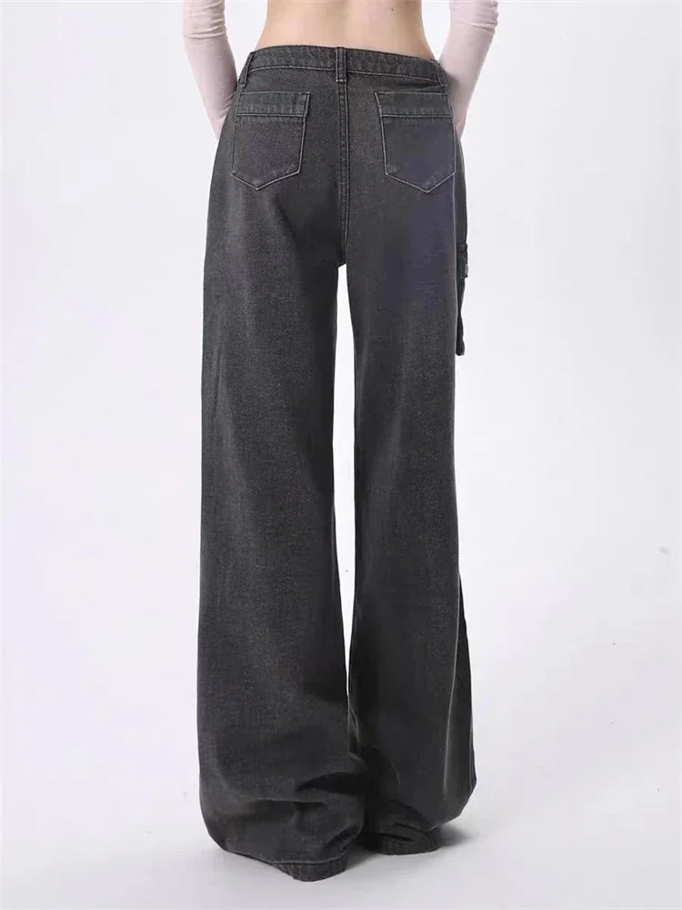 Black Denim Baggy Pants for Women