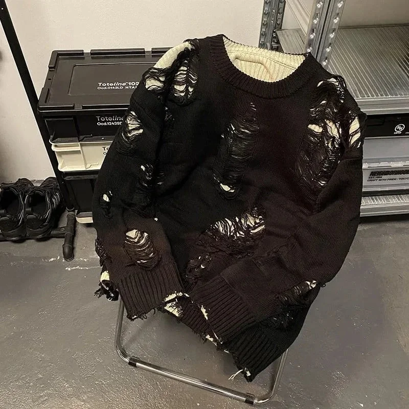 Premium Cotton & Polyester Blend Mens Sweater in Black and Gray