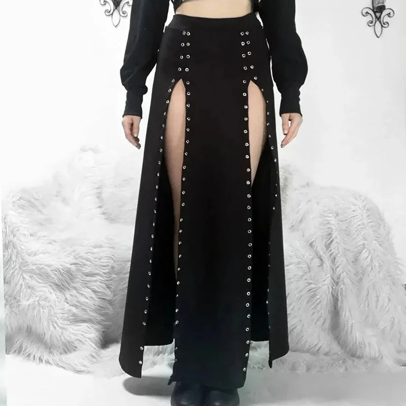Premium Black Maxi Skirt - Womens Fashion