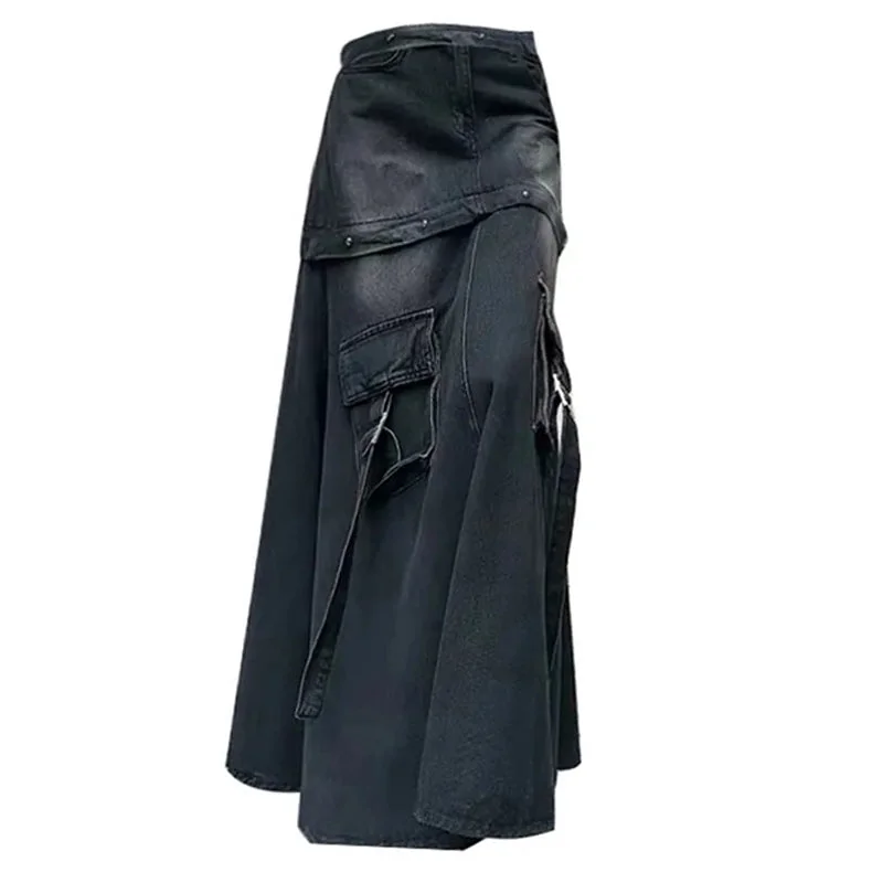 Black Denim Womens Skirt