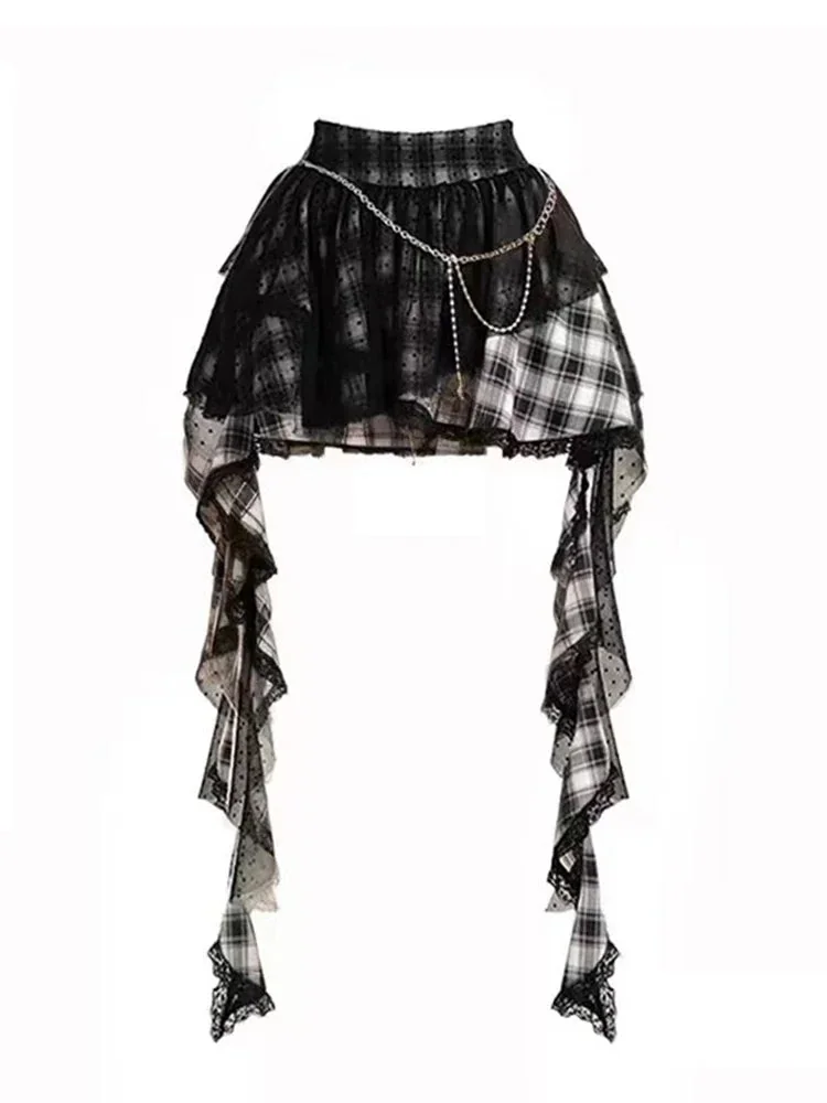 Gothic Style Premium Cotton Polyester Blend Womens Skirt