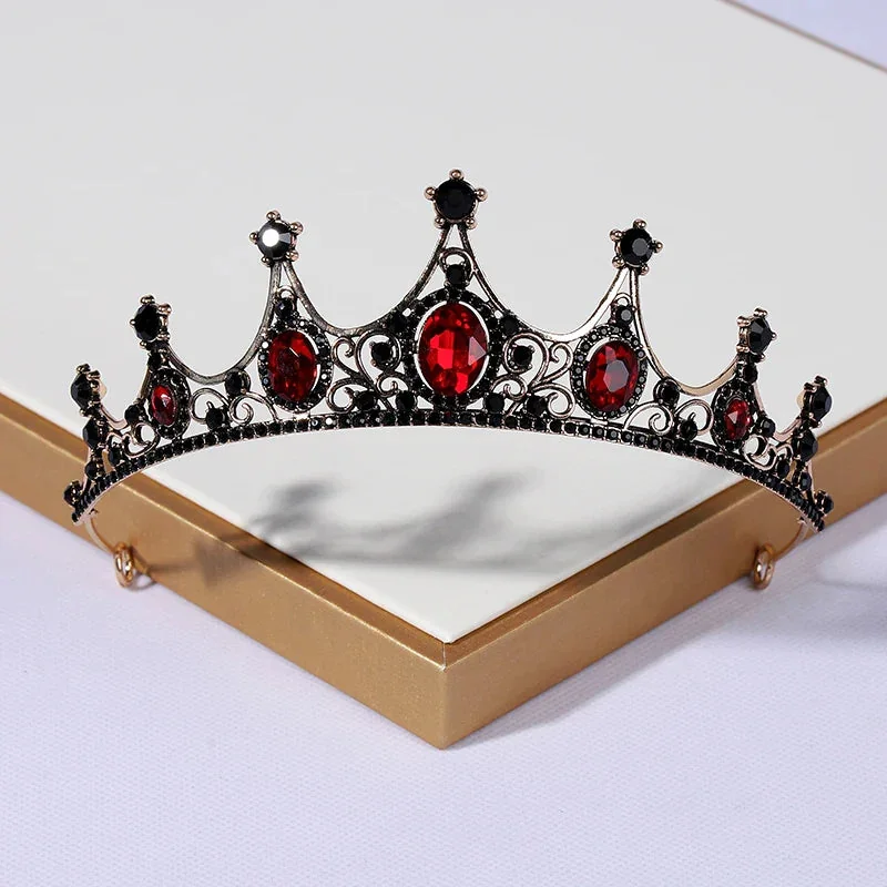 Black Gothic Style Tiara - Premium Zinc Alloy Metal Tiara