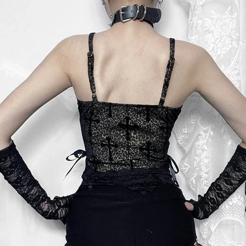 Gothic Style Premium Cotton/Polyester Womens Top in Black