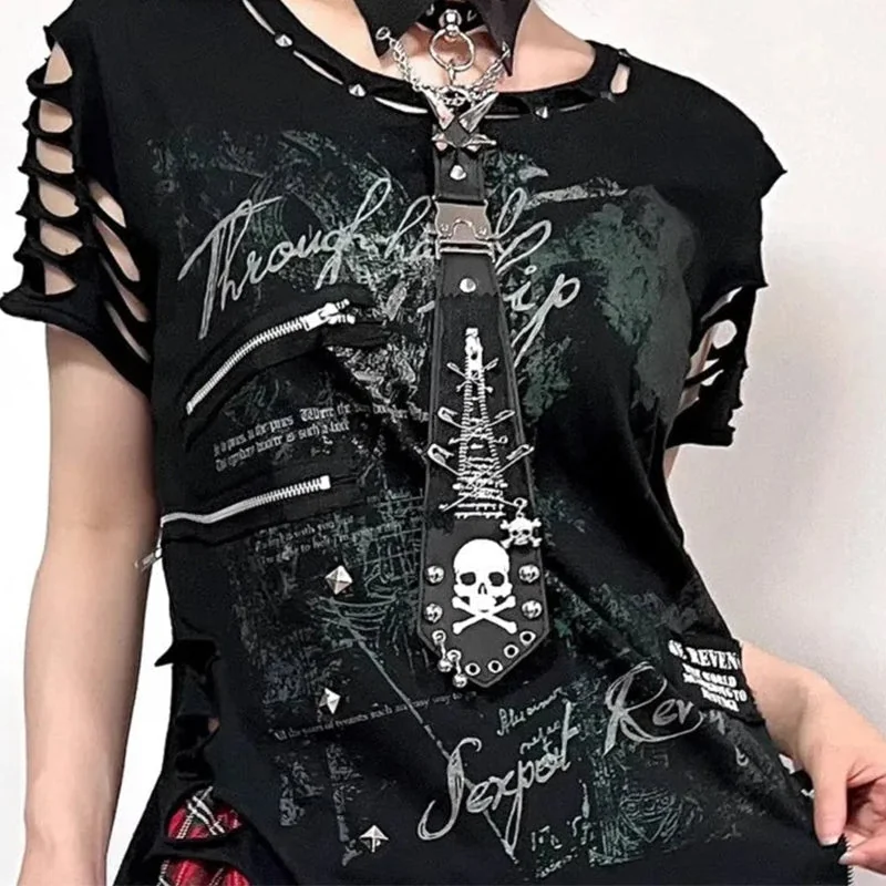 Black Gothic Necktie for Women