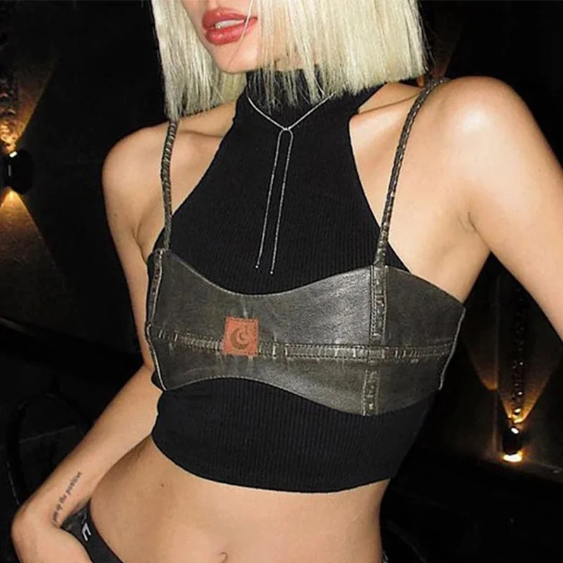 Black Premium Cotton Crop Top for Women