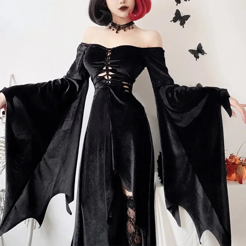 Black Gothic Style Womens Dress