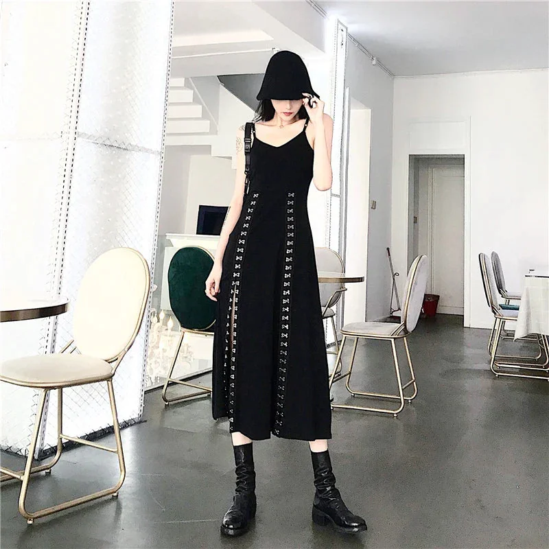 Black Gothic Style Long Dress for Women