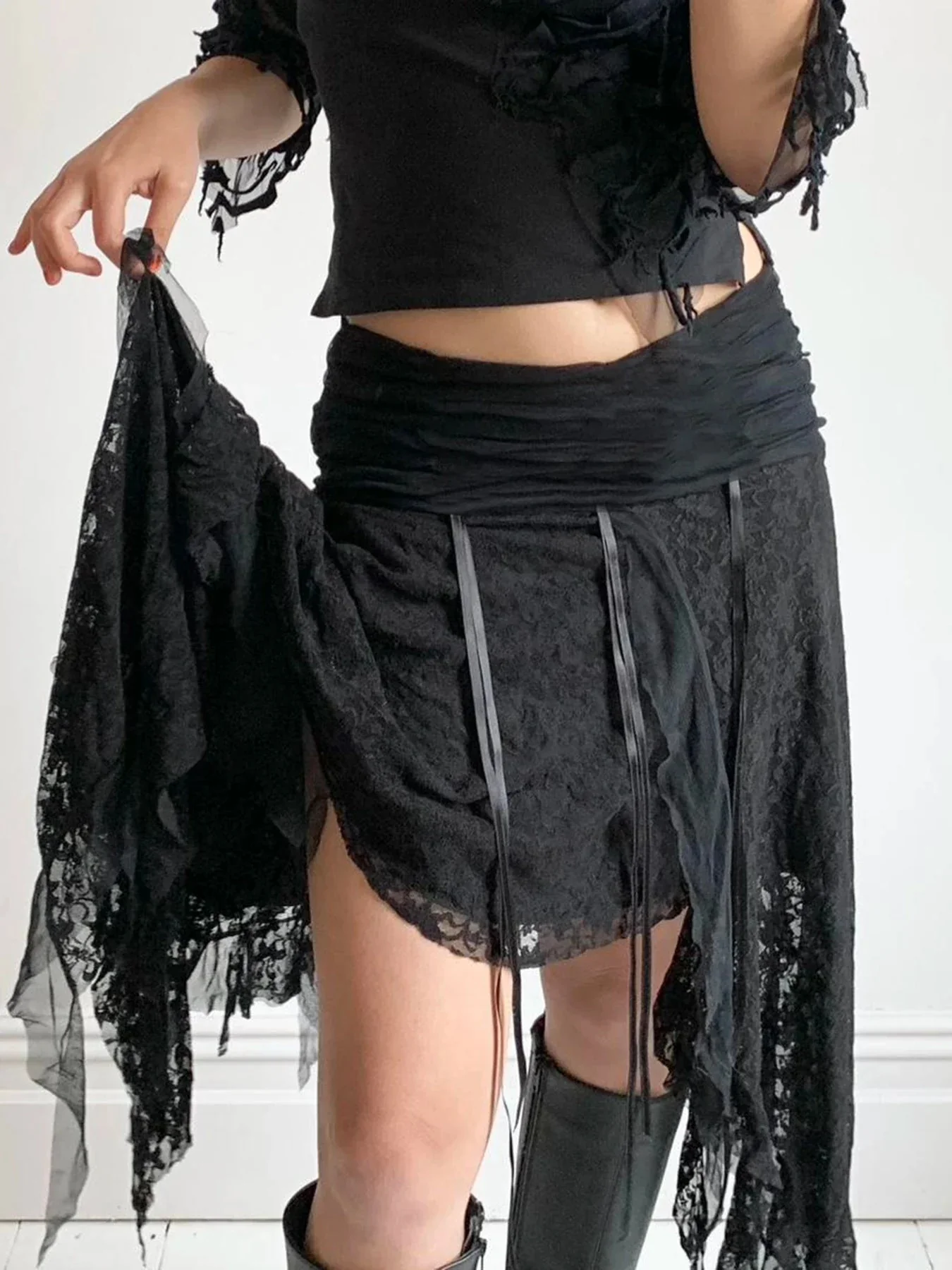 Chic Black Lace Skirt