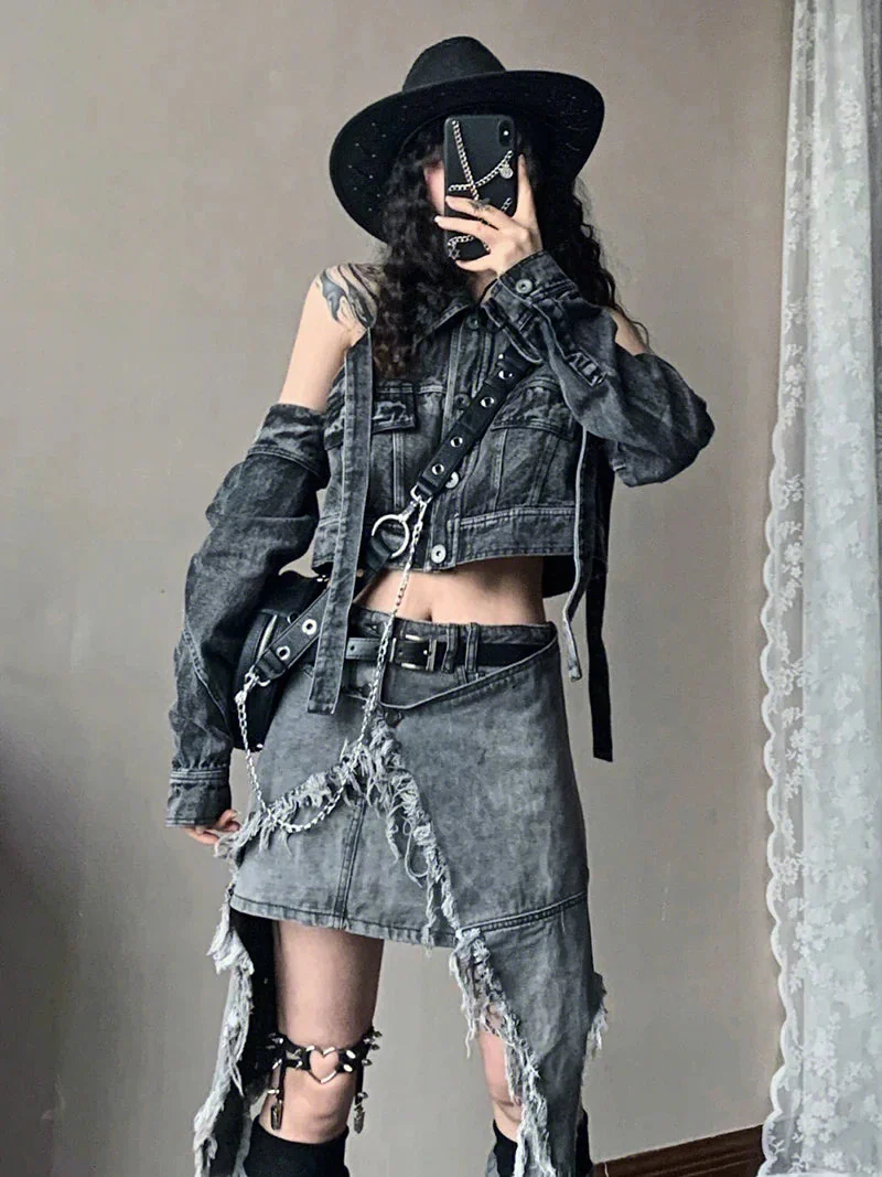 Blue Denim Skirt for Women