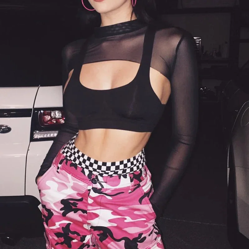 Black Mesh Womens Top - Limited Edition Premium Quality