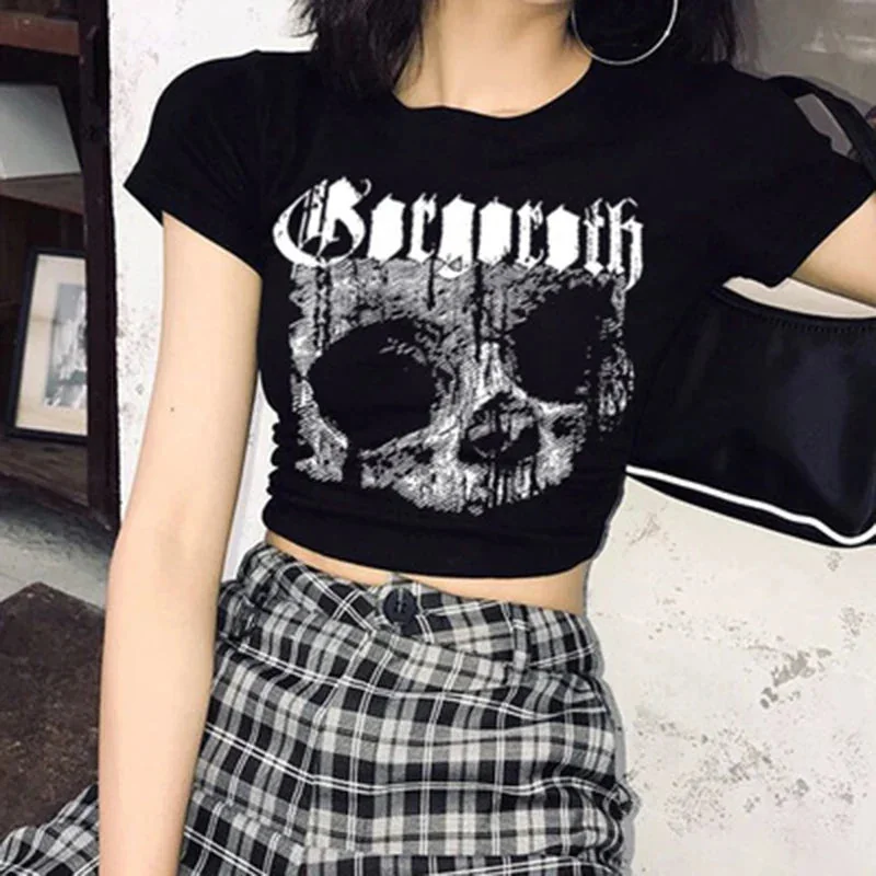 Gothic Style Womens Cotton Polyester Blend T-Shirt