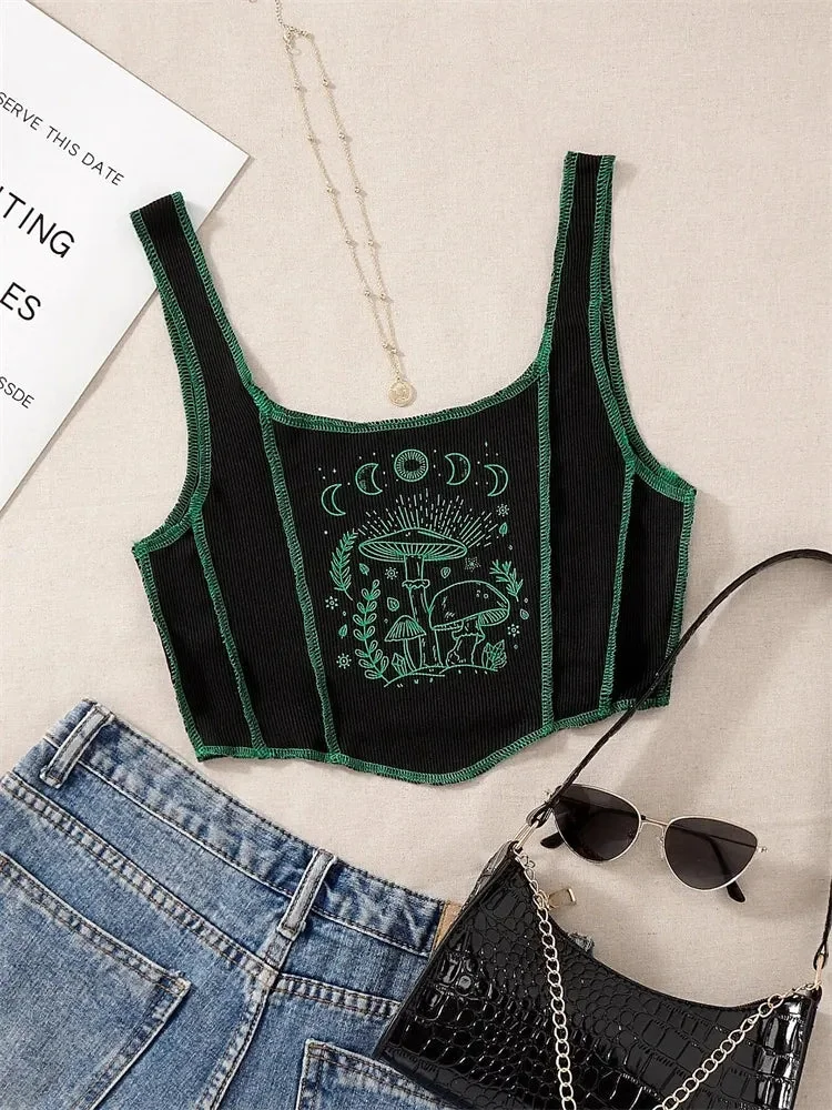 Black Gothic Crop Top Womens Shirt