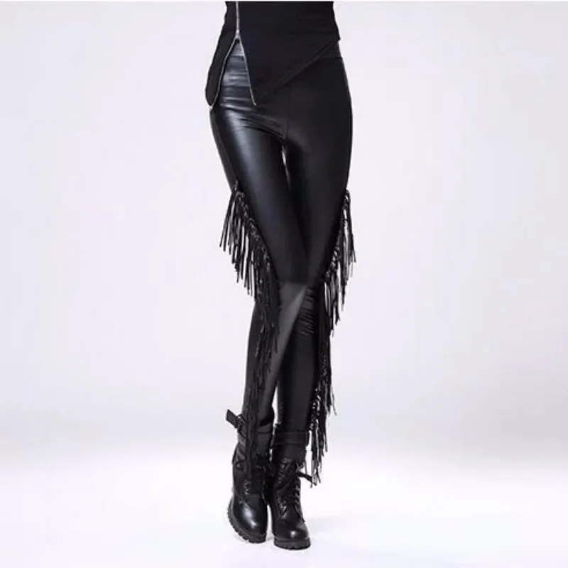 Faux Leather Retro Gothic Leggings