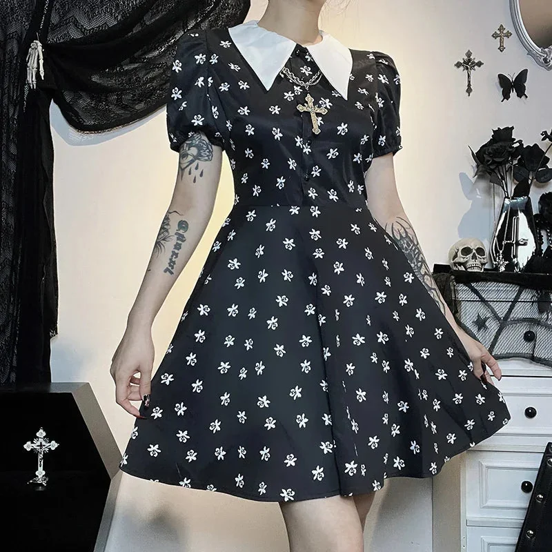 Gothic Style Cotton Polyester Womens Dress