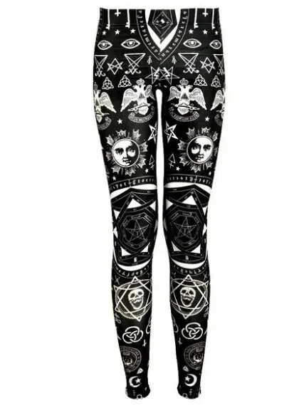 Gothic Style Black Leggings for Women