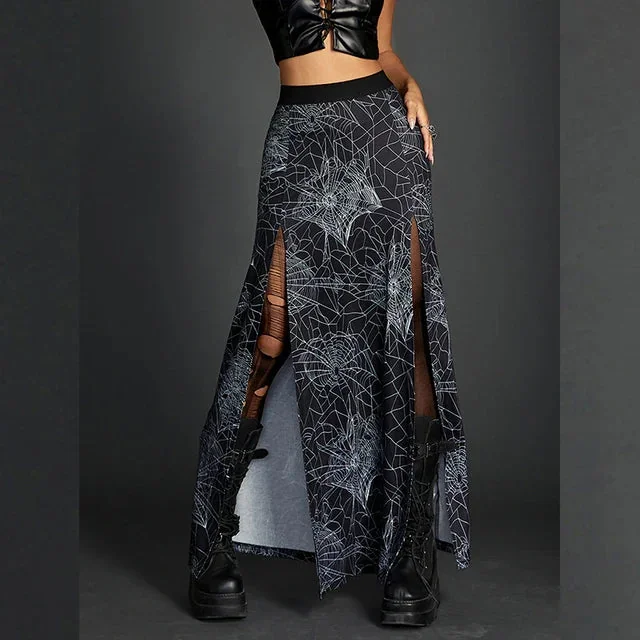 Black Gothic Cotton Blend Skirt - Limited Edition