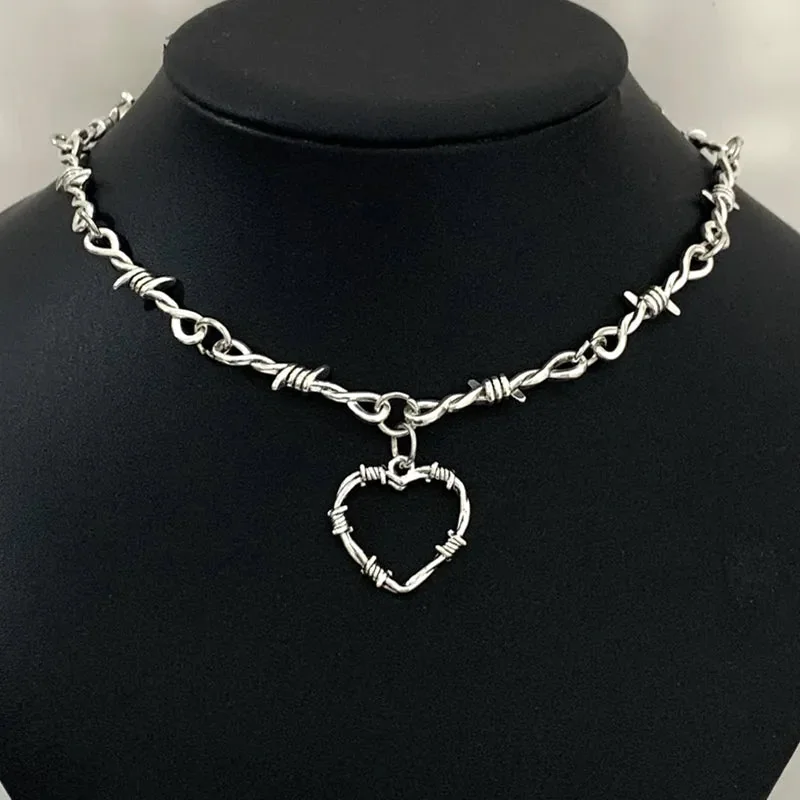 Silver Heart Pendant Necklace for Women