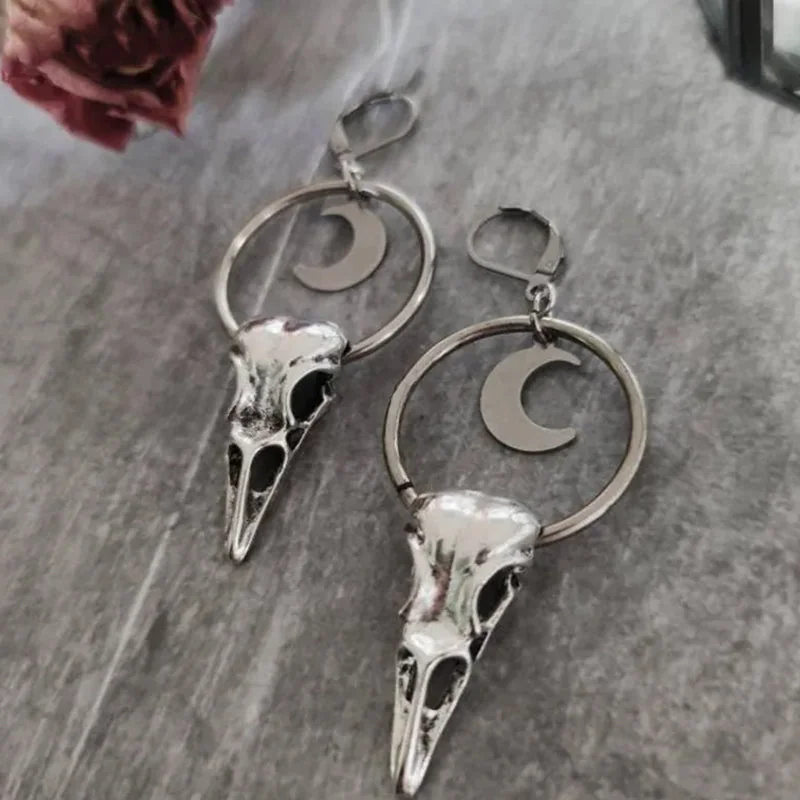 Silver Moon Zinc Alloy Earrings