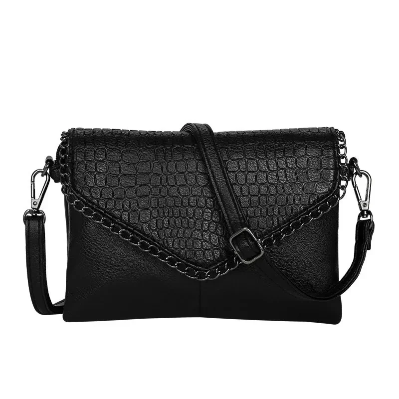 Black Faux Leather Handbag 27X18X4 cm