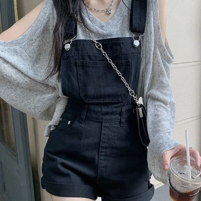 Black Denim Romper for Women Premium Cotton Blend