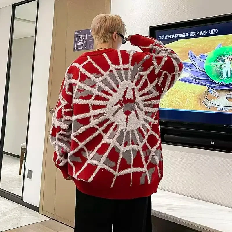 Limited Edition Spider Print Cotton Polyester Mens Jumper