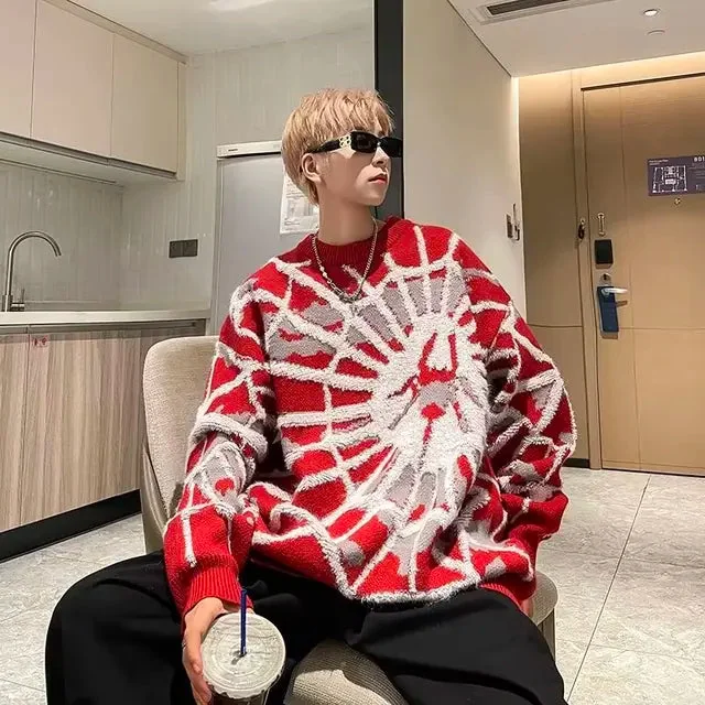 Limited Edition Spider Print Cotton Polyester Mens Jumper