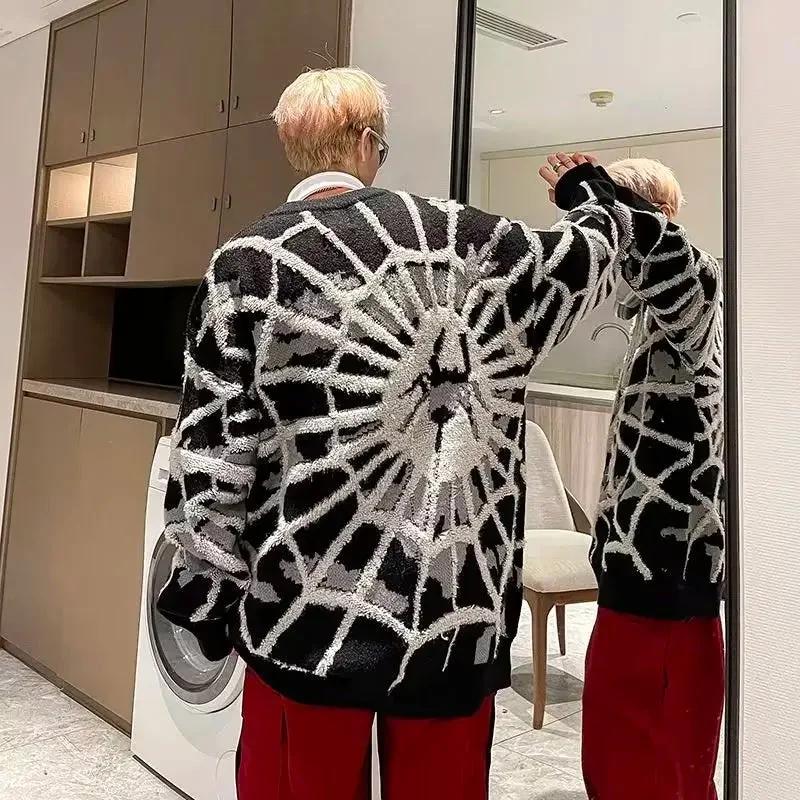 Limited Edition Spider Print Cotton Polyester Mens Jumper