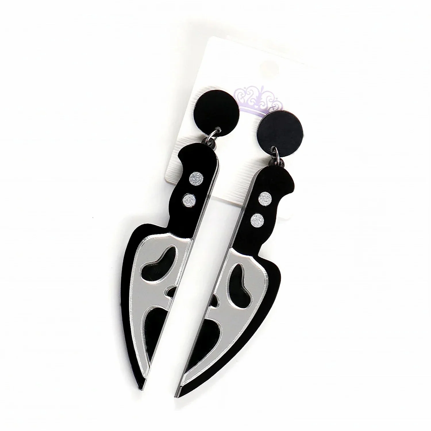 Black Acrylic Knife Earrings - Trendy Fashion Jewelry for Men and Women