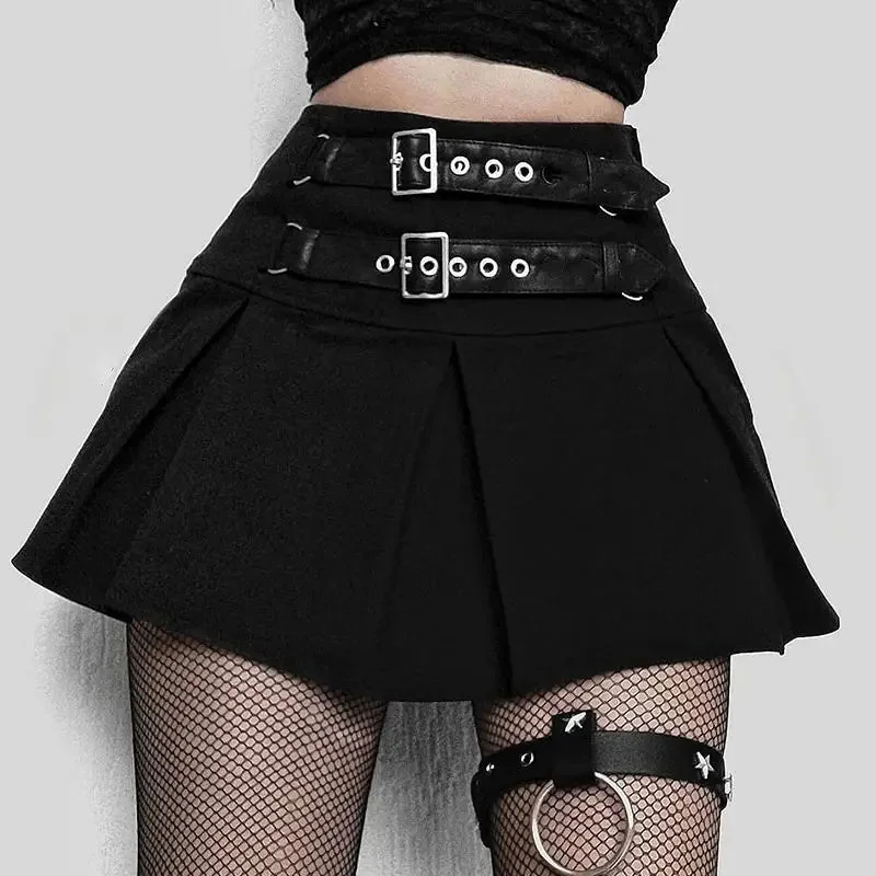 Gothic Style Black Cotton/Polyester Womens Skirt