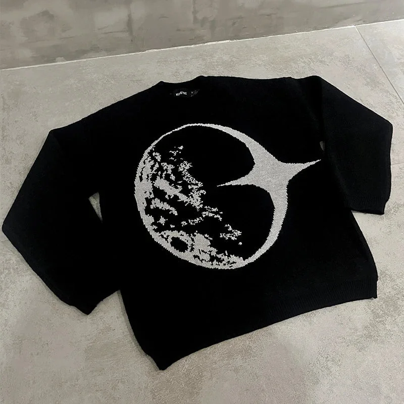 Premium Cotton Blend Vintage Sweater in Black