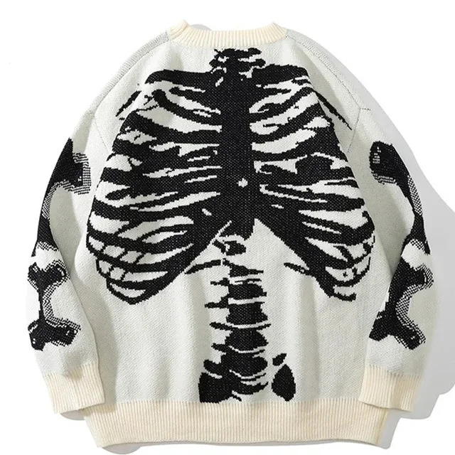 Unique Skull Print Mens Cotton Polyester Sweater