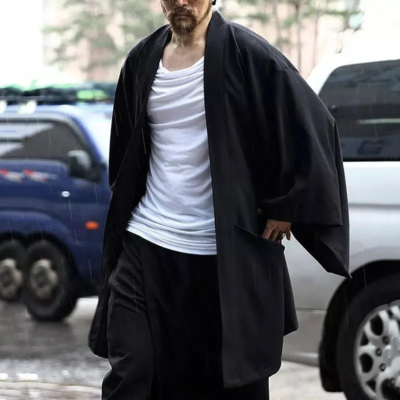 Black Premium Cotton & Polyester Blend Mens Cardigan