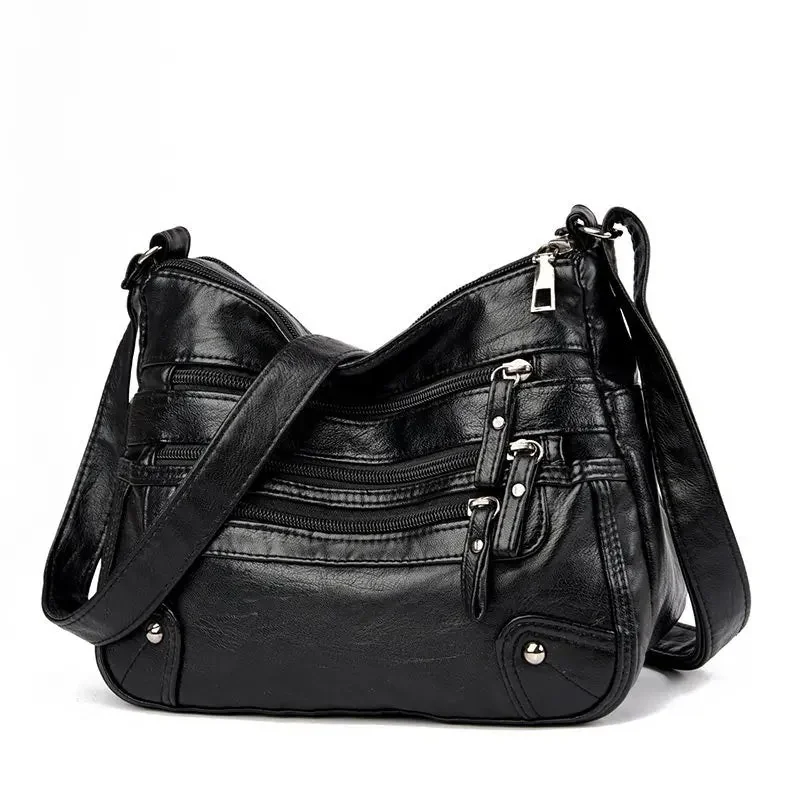 Black Faux Leather Womens Handbag