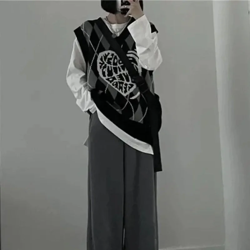 Gothic Black Plaid Womens Vest