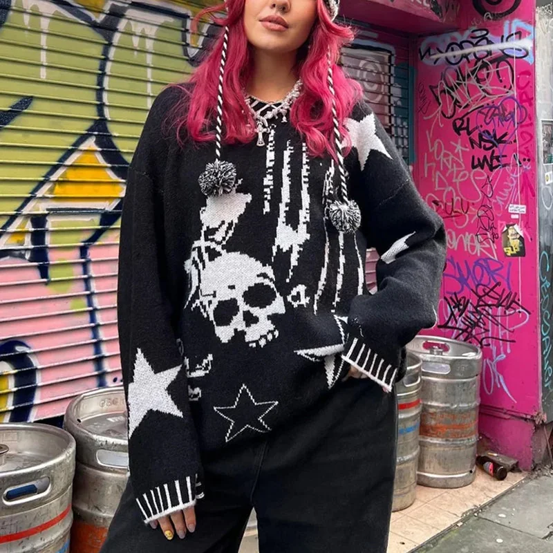 Black Knitted Long Sleeve Jumper - Premium Cotton & Polyester Blend