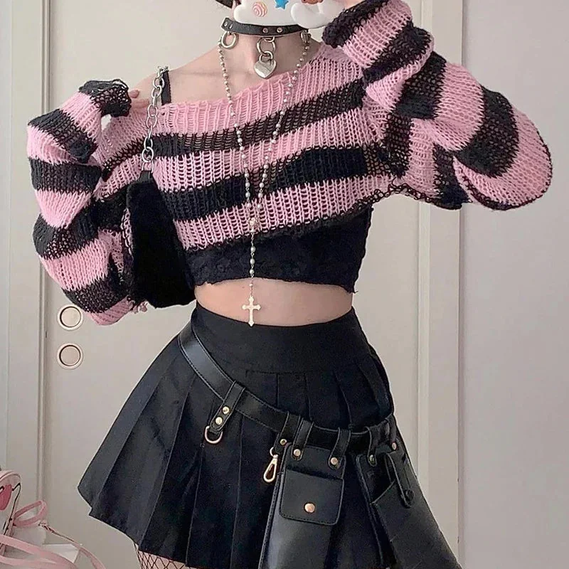 Pink Cropped Sweater for Women