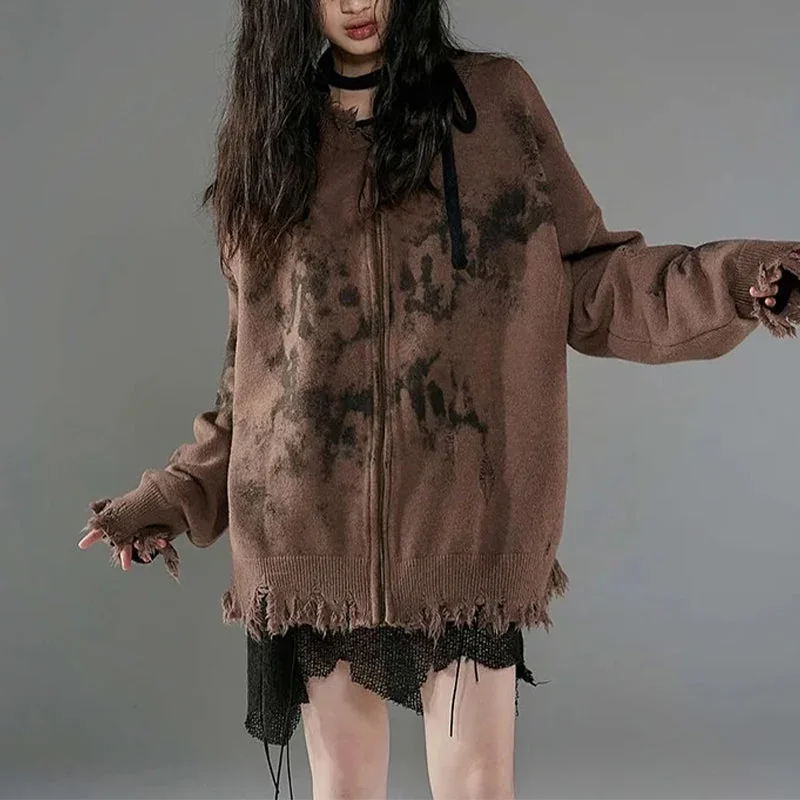 Brown Premium Cotton Polyester Blend Womens Cardigan