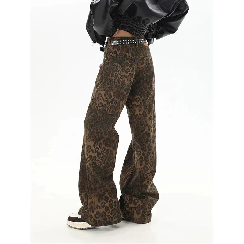 Leopard Print High-Quality Womens Vintage Pants