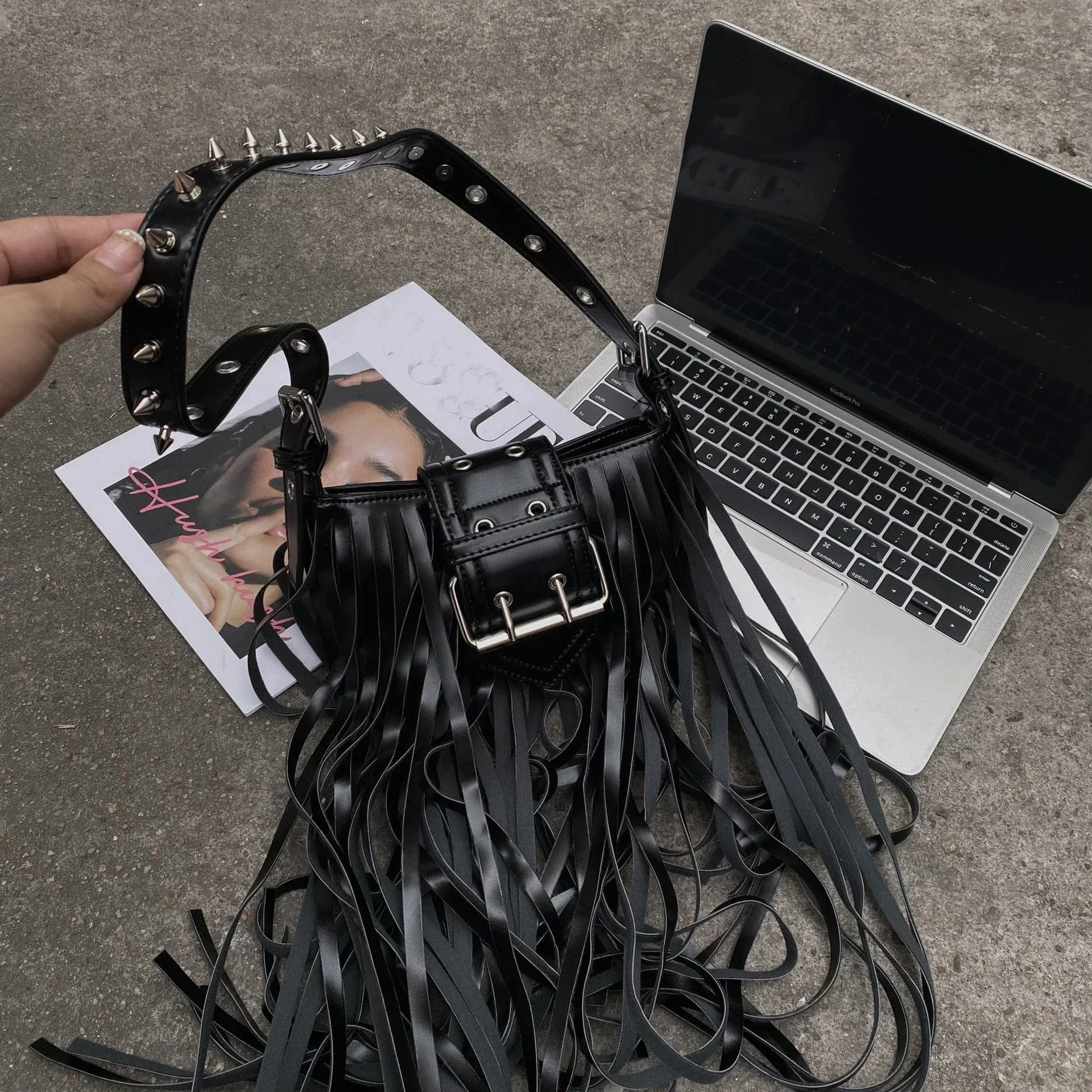 Black Premium Faux Leather Womens Handbag