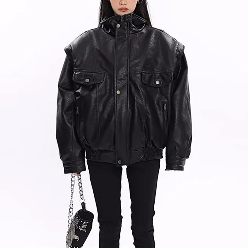 Limited Edition Black Faux Leather Womens Jacket