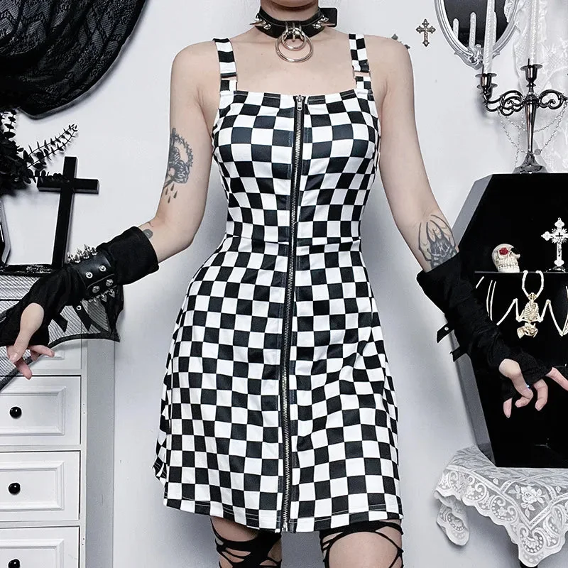Limited Edition Gothic Plaid Womens Dress - Premium Cotton & Polyester Blend