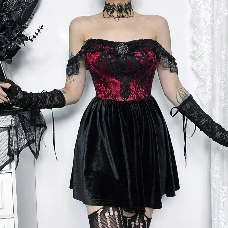 Gothic Style Black Womens Dress