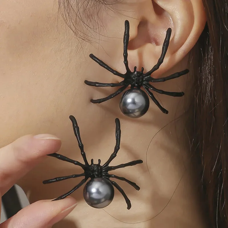 Black Spider Earrings Premium Zinc Alloy Showstopper