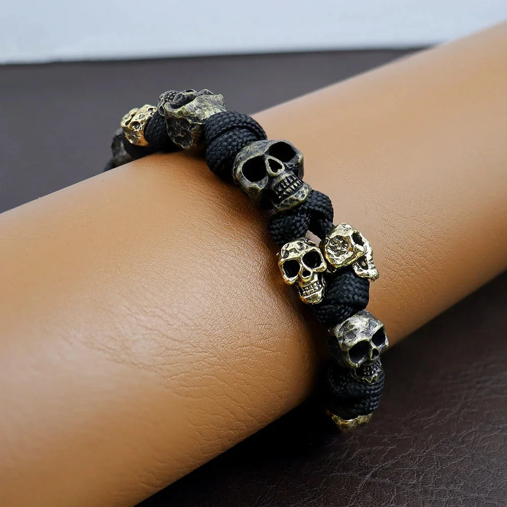 Black Skull Alloy Bracelet for Men
